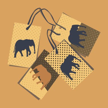 Holiday vector card with elephant clipart