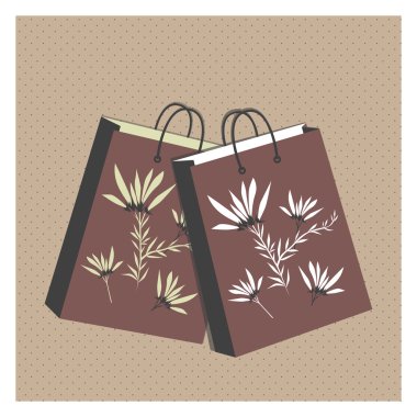 Vector floral alışveriş torbaları