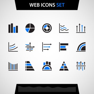 Finance and business vector icon set clipart
