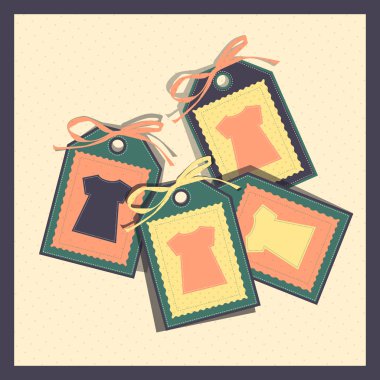 Paper tags with t-shirts clipart