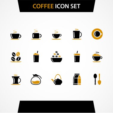 kahve Vector Icons set.