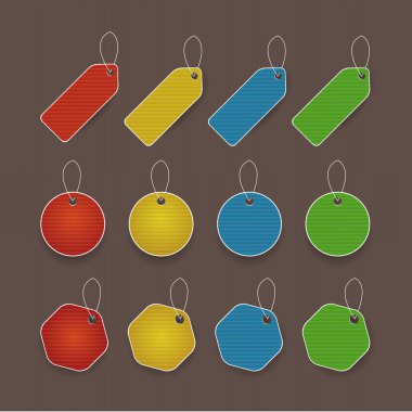 Colored promo tags with copy space clipart