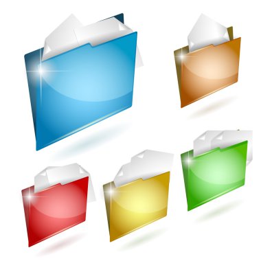 Folder icon set. Vector illustration clipart