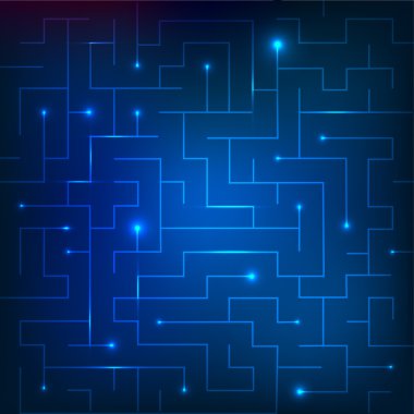 Vector illustration of blue maze clipart