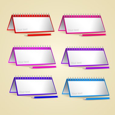 Vector set of papers and pencils clipart