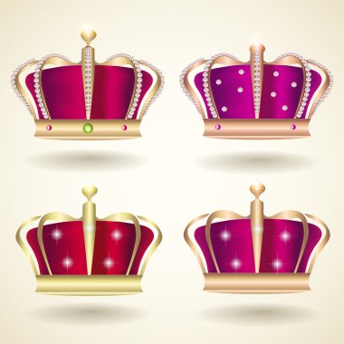 Crown Set vector illustration  clipart