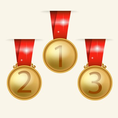 Vector golden medals vector illustration  clipart