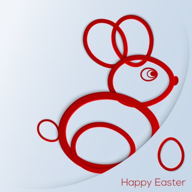 Mutlu Paskalya bunny vektör çizim 