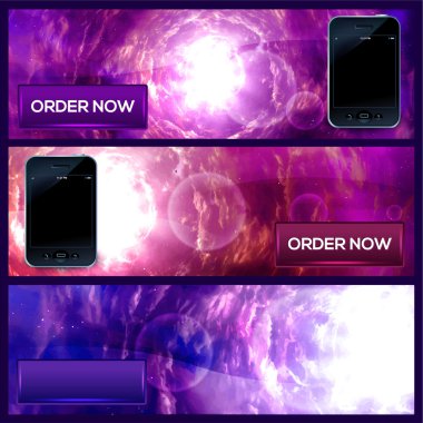 Smart-phone banners - Order now clipart