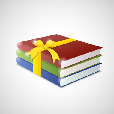 Stack of Multicolor Books on White Background clipart