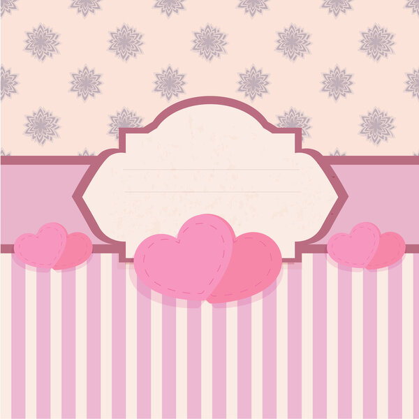 Vector greeting card with hearts