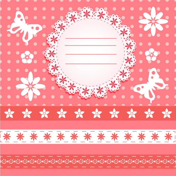 Cartão Saudação Com Borboleta Floral Vetor — Vetor de Stock