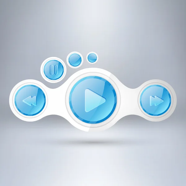 Elementos Media Player Ilustração Vetorial —  Vetores de Stock