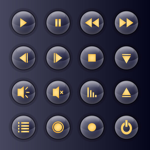 Multimedia buttons,  vector illustration  