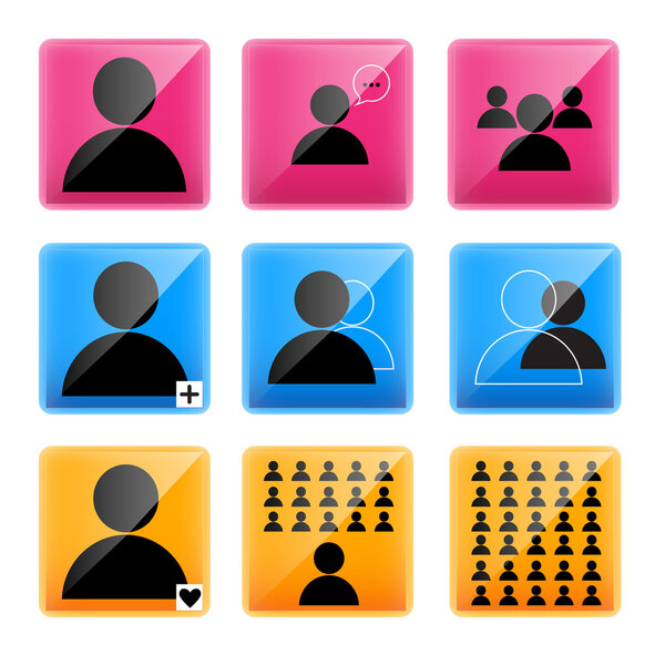 Hombre Negocios Vector Iconos — Vector de stock