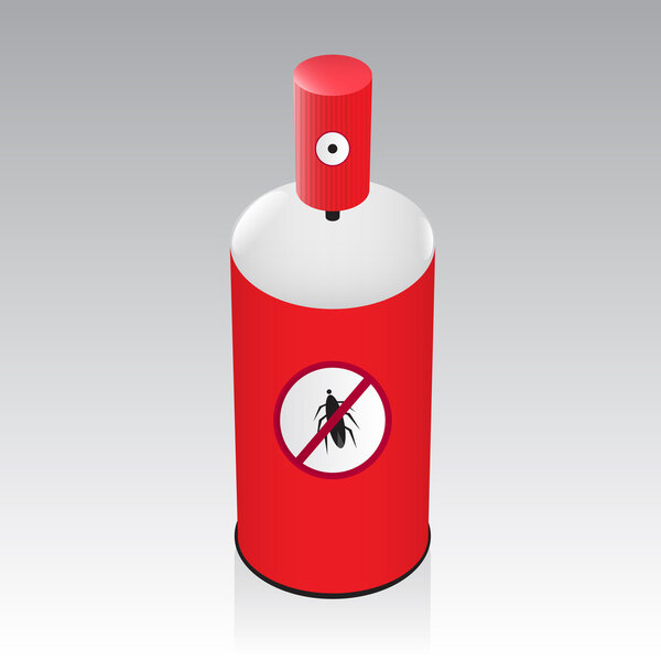 Спрей от насекомых. Векторная иллюстрация на белом фоне
