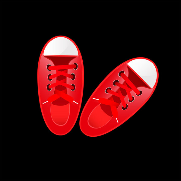 Vector red sneakers vector illustration 