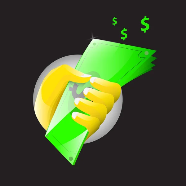 Money Hand Vector — Stock Vector