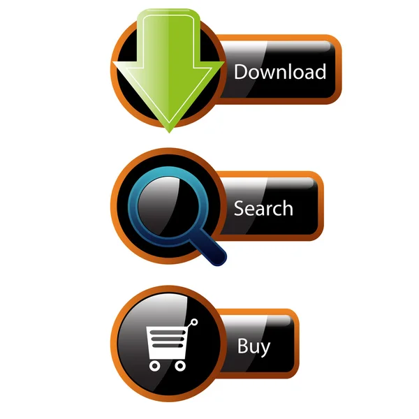 Conjunto Botones Vectores Elementos Web — Archivo Imágenes Vectoriales