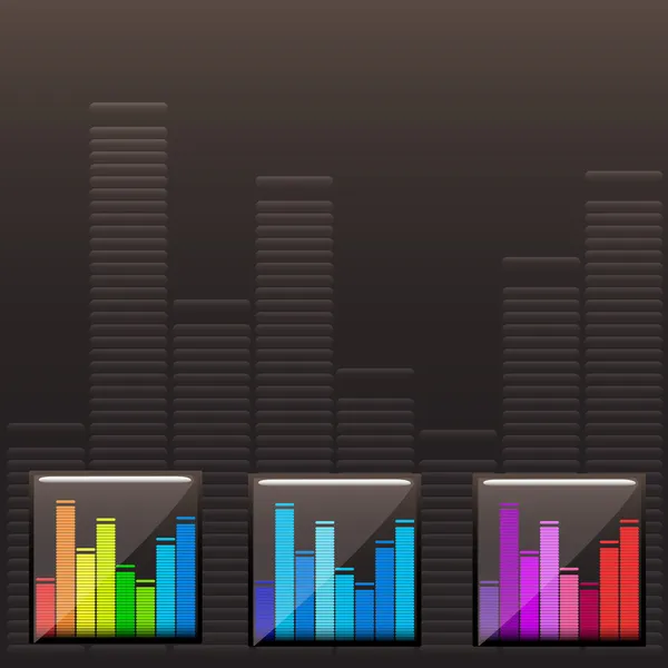 Renkli Müzik Spektrum Set Vektör — Stok Vektör