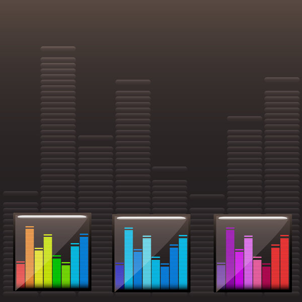 Vector colored music spectrum set