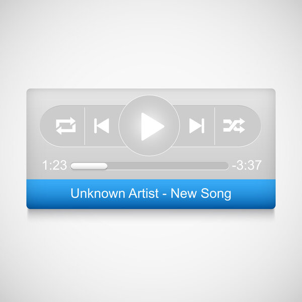 Play ,Pause and Stop buttons. Music icons. Vector illustration.