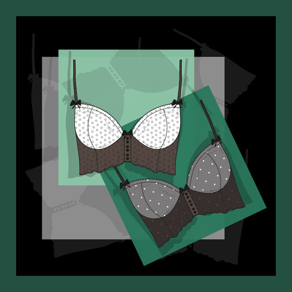 Карточка нижнего белья. векторная иллюстрация
