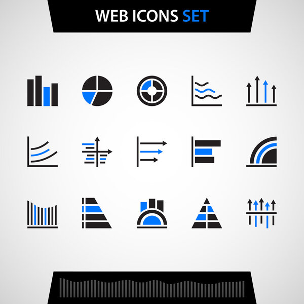 Finance and business vector icon set