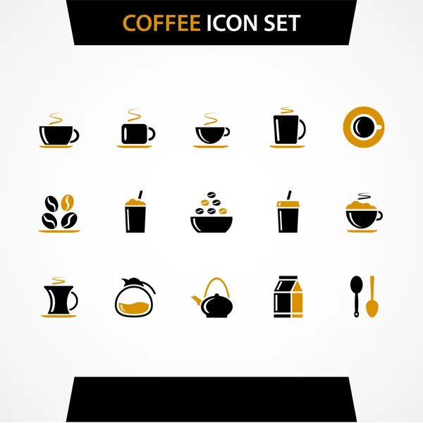 Conjunto Iconos Café Vector — Vector de stock