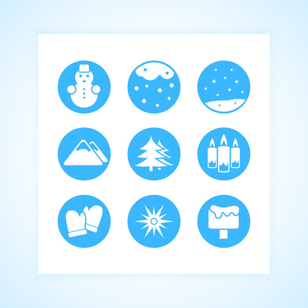 Winter icons set vector illustration 