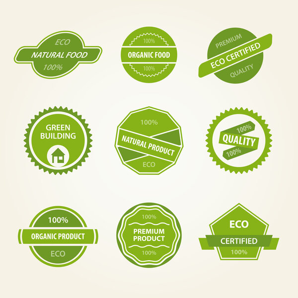 Set of organic vector labels