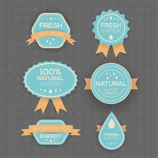 Drinking Mineral Water Labels — Stock Vector