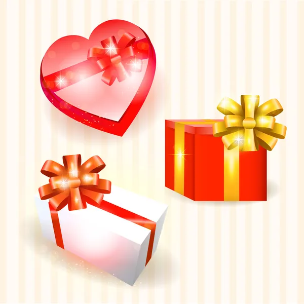 Conjunto Coloridas Cajas Regalo Vector — Vector de stock