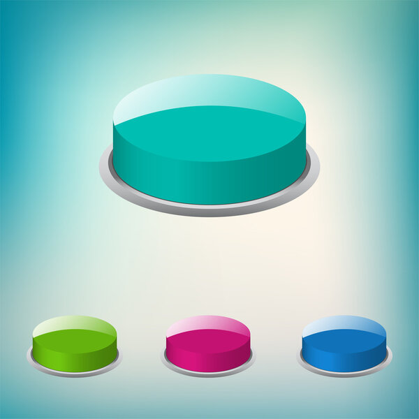 Набор векторных круглых кнопок
