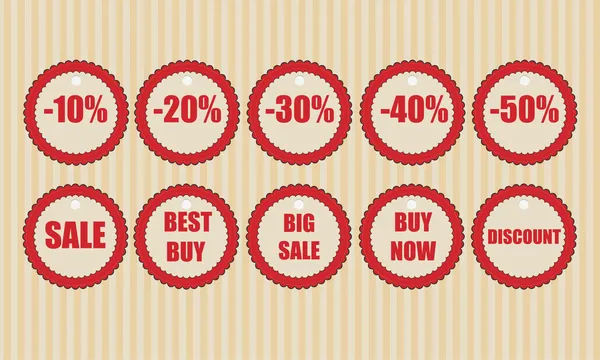 Vector Discount Labels Vetor Ilustração —  Vetores de Stock