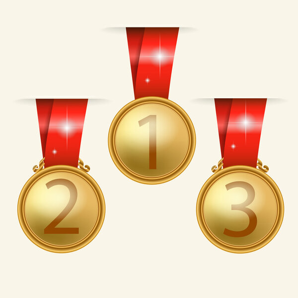 Vector golden medals vector illustration 