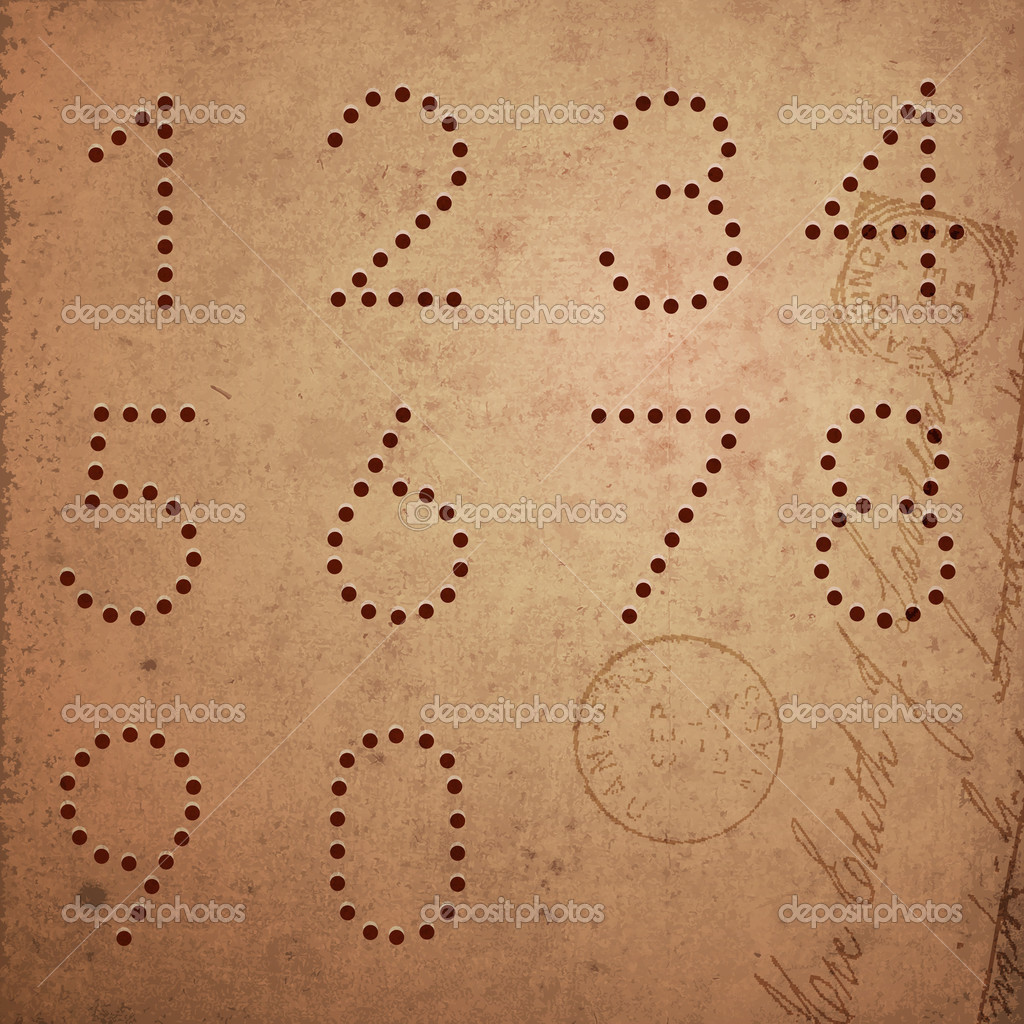 Vintage style numbers typeset.