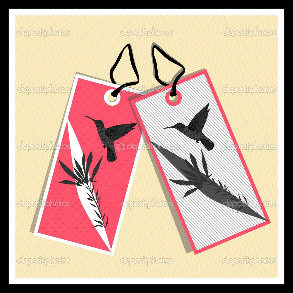 Paper tags with birds