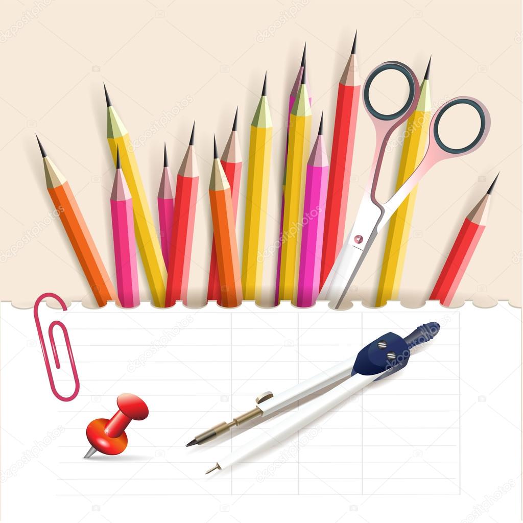 Stationery objects vector illustration 