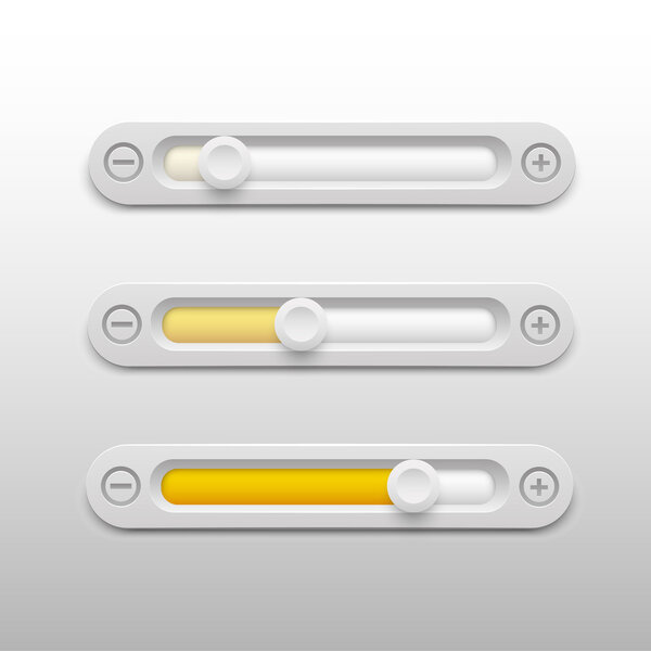 Volume sliders set vector illustration 