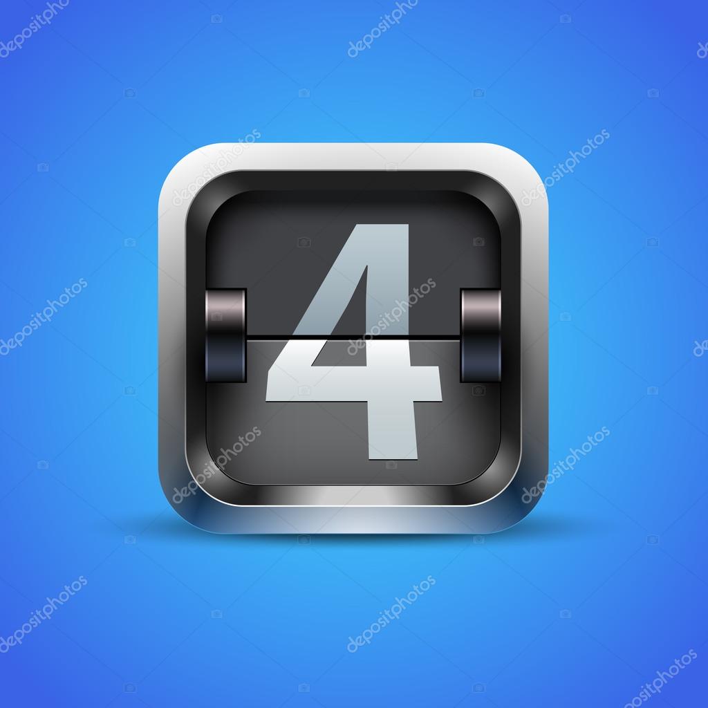 Number 4 from mechanical scoreboard alphabet