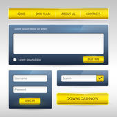 Webové stránky šablony návrhu navigační prvky sadou ikon: navigační panely nabídek