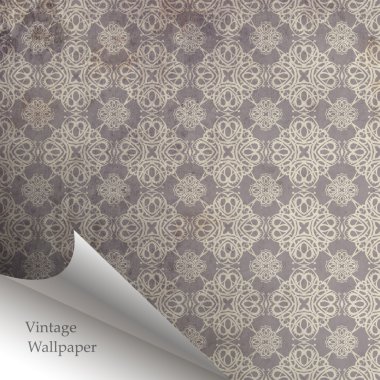 Vector wallpaper design with folded corner clipart