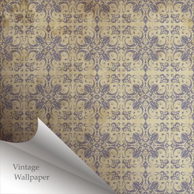 Vector wallpaper design with folded corner clipart