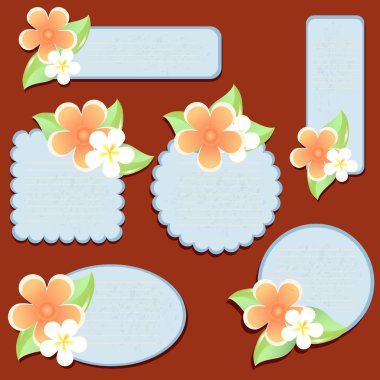 Greeting cards with flowers. Vector. clipart