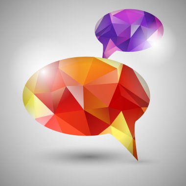 Abstract origami speech bubbles. clipart