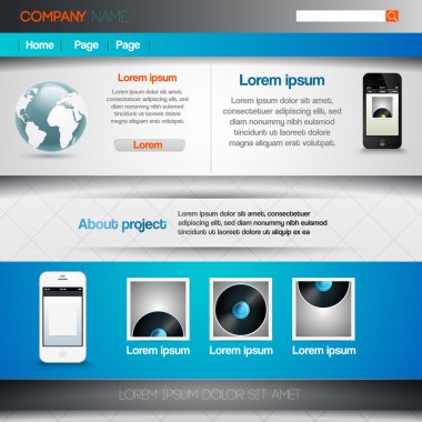 Website Template, vector design clipart