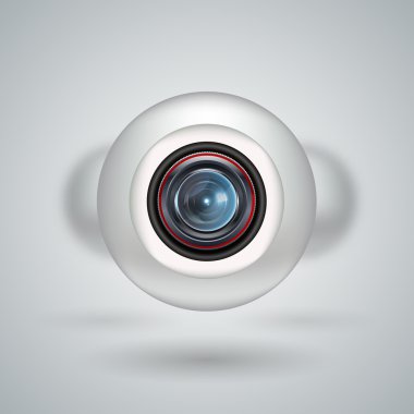 Realistic white webcam, vector design clipart