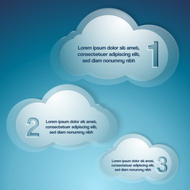Vector background with clouds. clipart