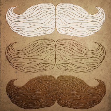 Vector grunge background with mustaches. clipart